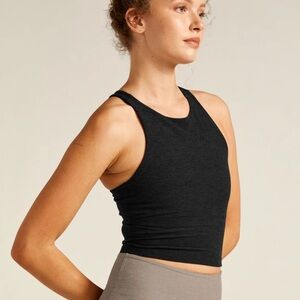 Beyond Yoga Spacedye Refocus Cropped Tank Darkest Night Black L